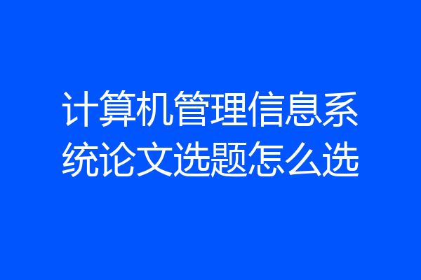 计算机管理信息系统论文选题怎么选