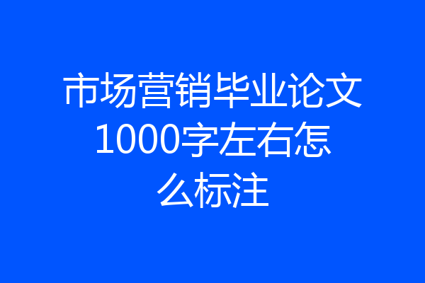 市场营销毕业论文1000字左右怎么标注