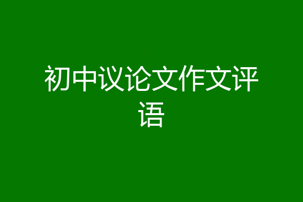 初中议论文作文评语
