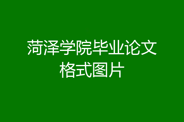 菏泽学院毕业论文格式图片