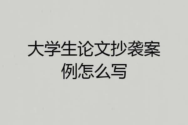 大学生论文抄袭案例怎么写