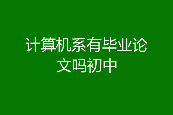 计算机系有毕业论文吗初中