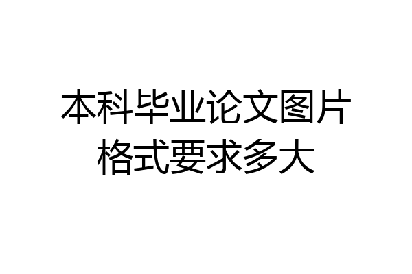 本科毕业论文图片格式要求多大