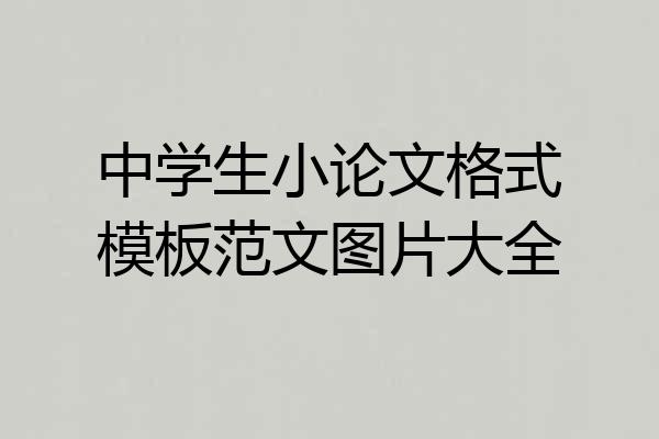 中学生小论文格式模板范文图片大全