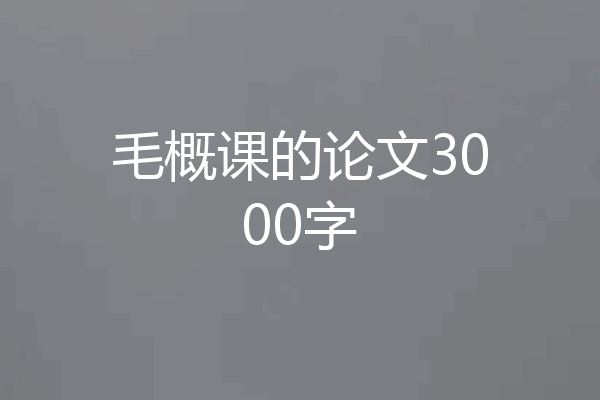毛概课的论文3000字
