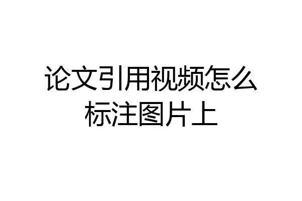 论文引用视频怎么标注图片上