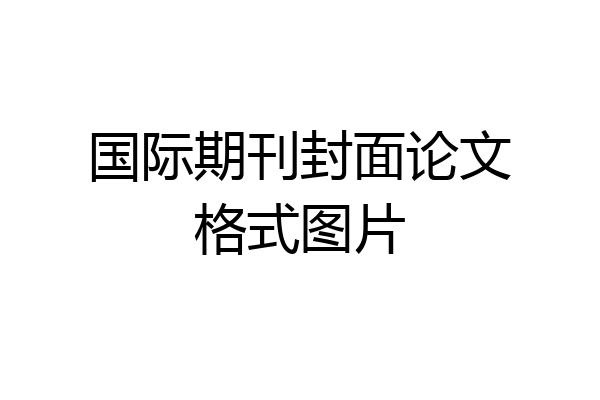 国际期刊封面论文格式图片