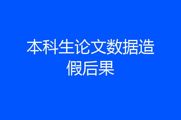 本科生论文数据造假后果