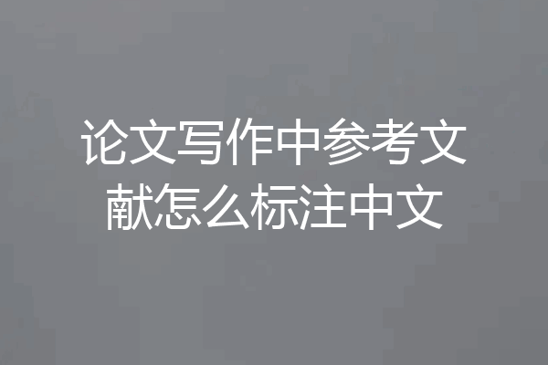 论文写作中参考文献怎么标注中文
