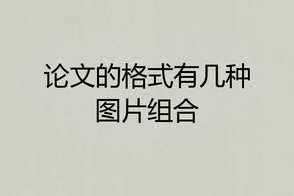 论文的格式有几种图片组合