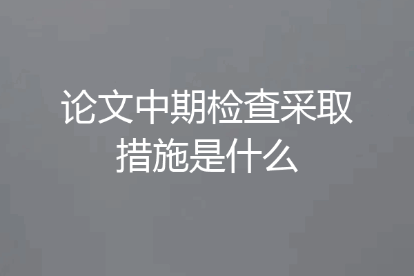 论文中期检查采取措施是什么