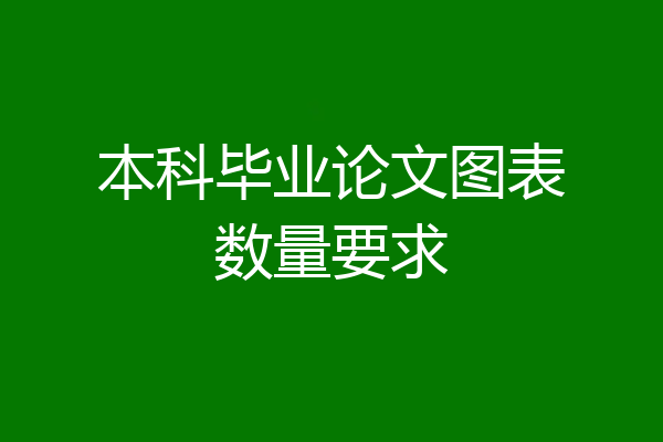 本科毕业论文图表数量要求