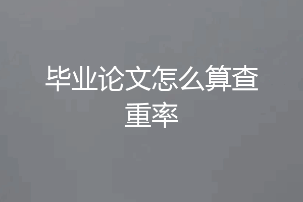 毕业论文怎么算查重率