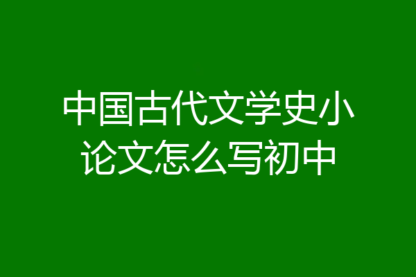 中国古代文学史小论文怎么写初中
