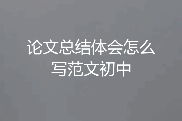 论文总结体会怎么写范文初中