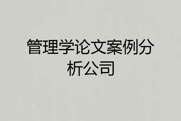 管理学论文案例分析公司