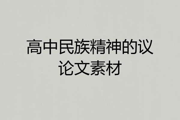 高中民族精神的议论文素材