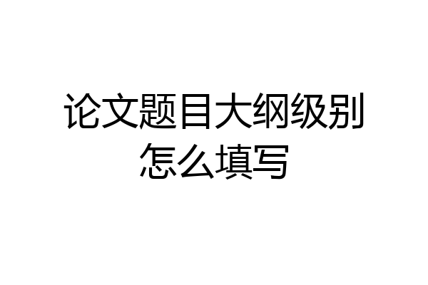 论文题目大纲级别怎么填写