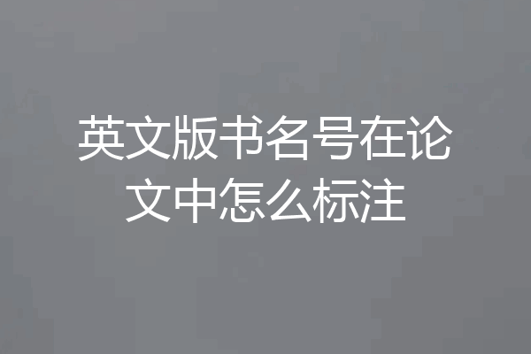 英文版书名号在论文中怎么标注