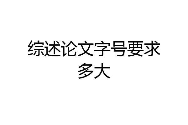 综述论文字号要求多大