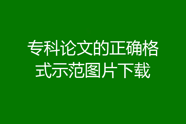 专科论文的正确格式示范图片下载