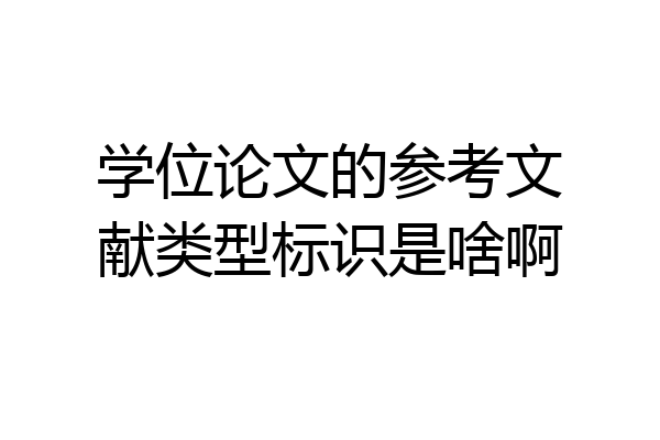 学位论文的参考文献类型标识是啥啊