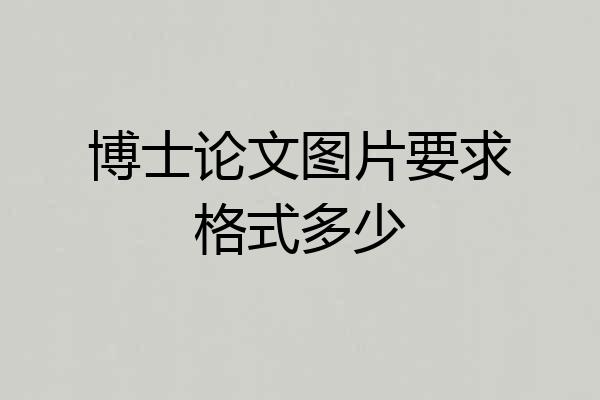 博士论文图片要求格式多少