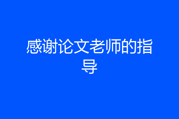 感谢论文老师的指导