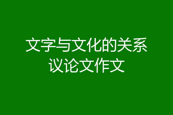 文字与文化的关系议论文作文
