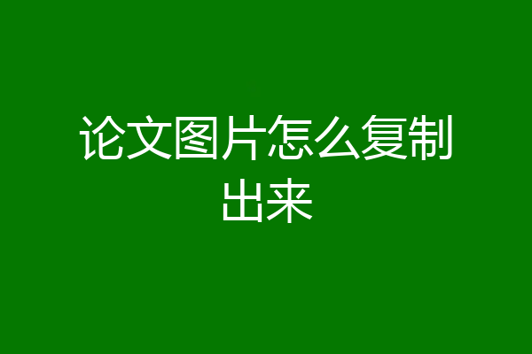 论文图片怎么复制出来