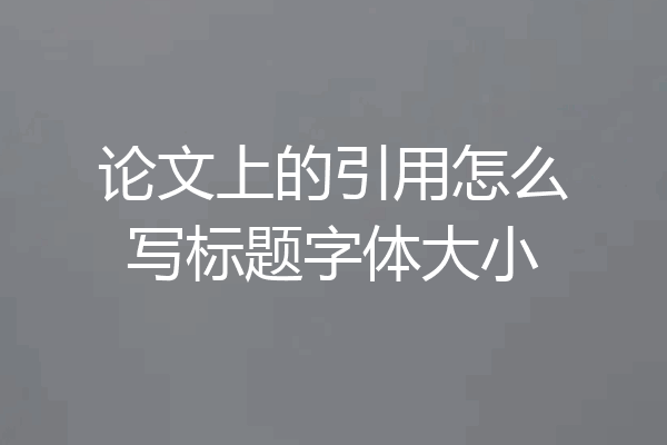论文上的引用怎么写标题字体大小