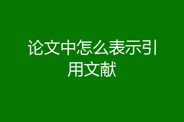 论文中怎么表示引用文献