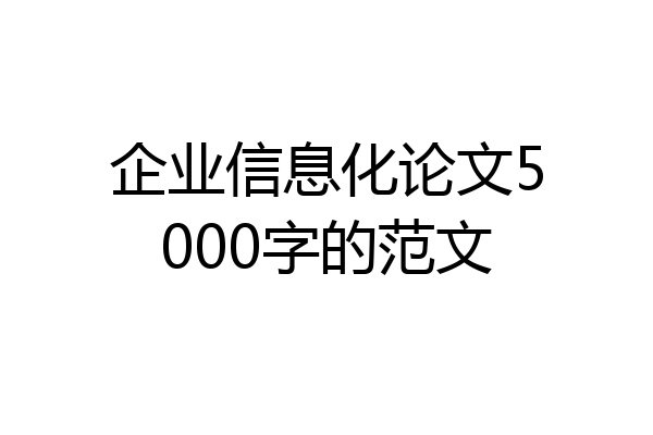 企业信息化论文5000字的范文