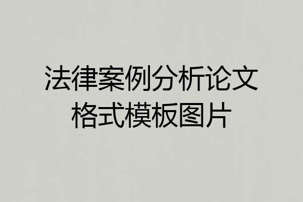 法律案例分析论文格式模板图片