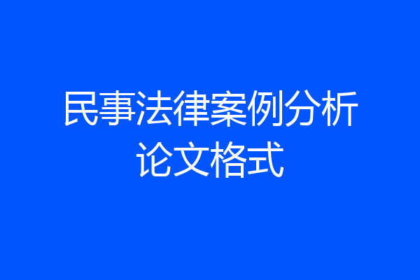 民事法律案例分析论文格式