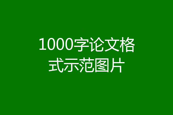 1000字论文格式示范图片