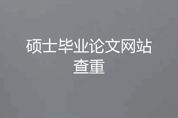 硕士毕业论文网站查重