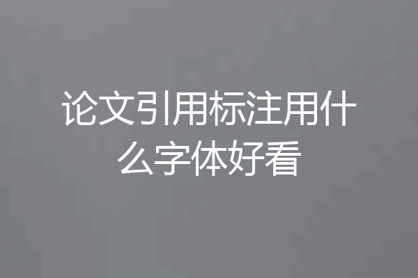 论文引用标注用什么字体好看