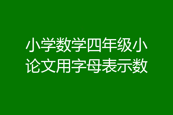 小学数学四年级小论文用字母表示数