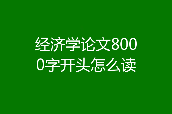 经济学论文8000字开头怎么读