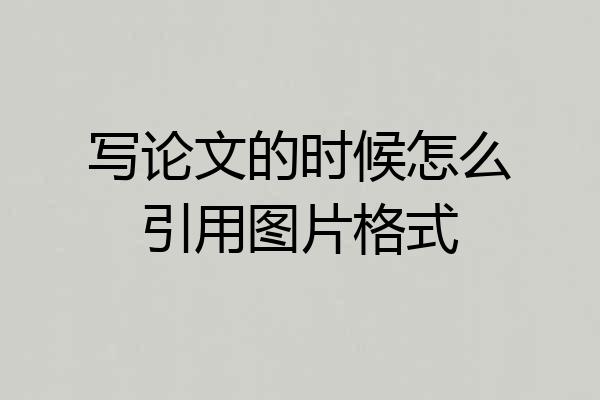 写论文的时候怎么引用图片格式