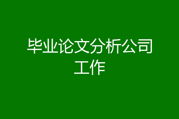 毕业论文分析公司工作