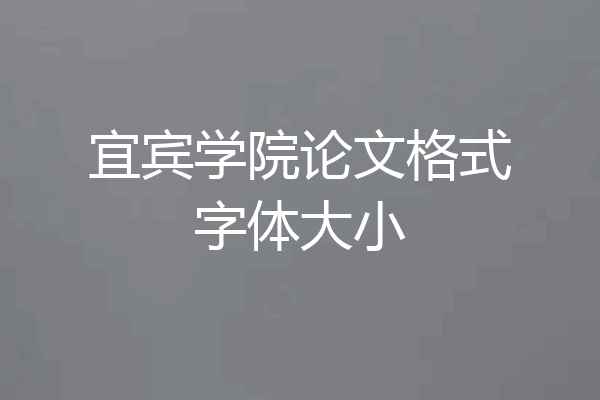 宜宾学院论文格式字体大小