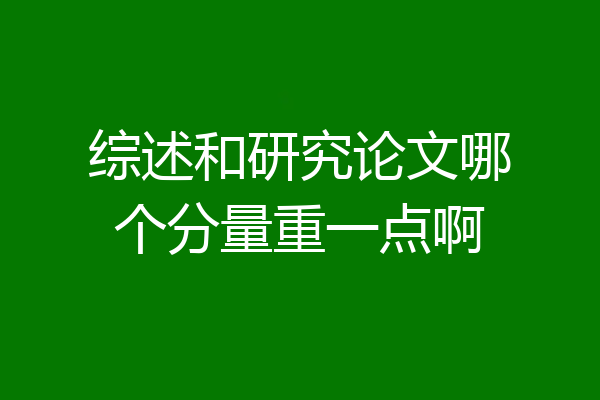 综述和研究论文哪个分量重一点啊