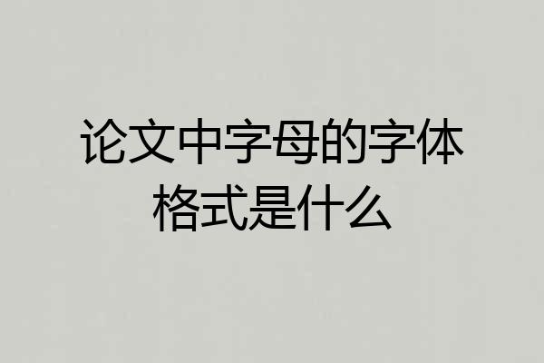 论文中字母的字体格式是什么