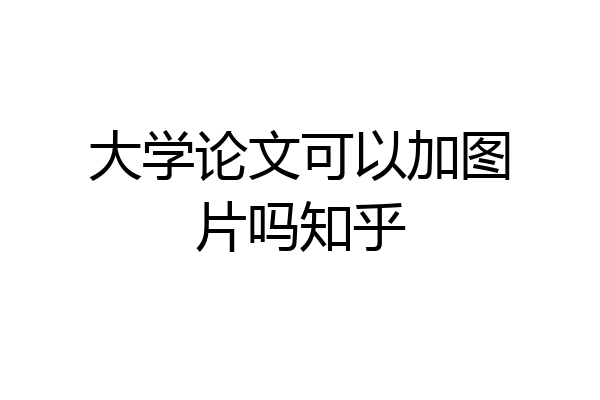 大学论文可以加图片吗知乎