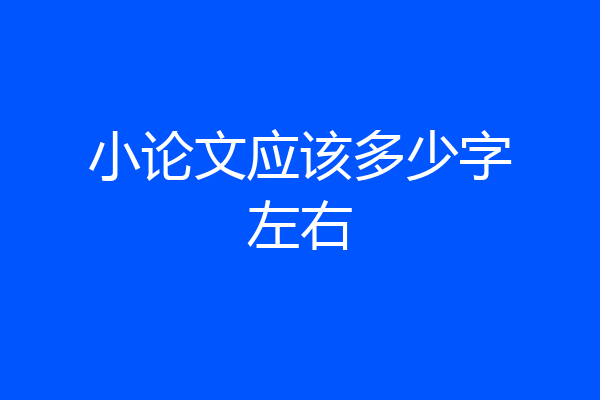 小论文应该多少字左右