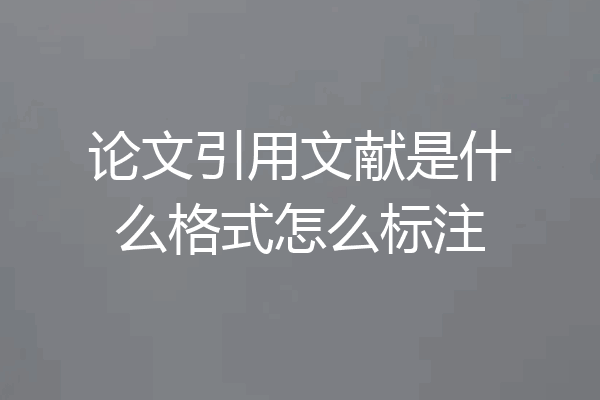 论文引用文献是什么格式怎么标注