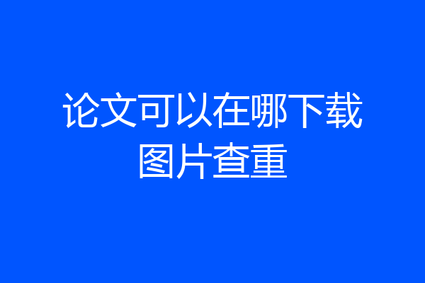论文可以在哪下载图片查重