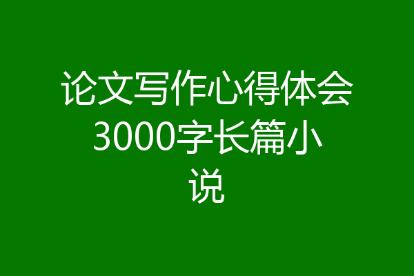 论文写作心得体会3000字长篇小说